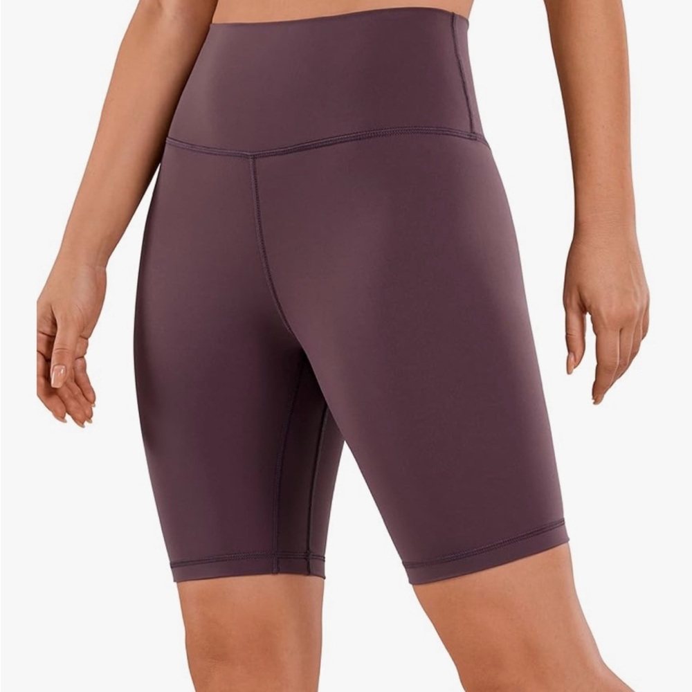 Women's High-Waisted 8” Purple Bike Shorts